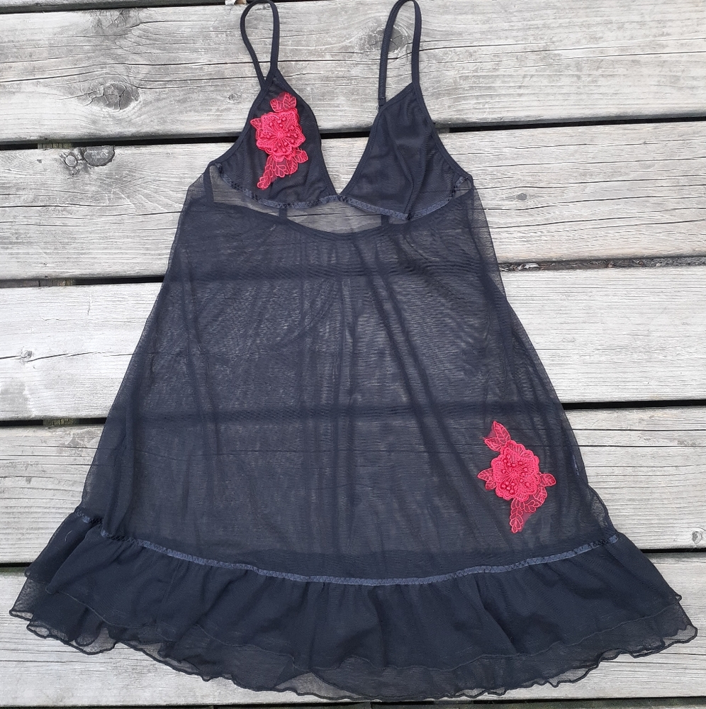 Black and red sheer sexy nightie